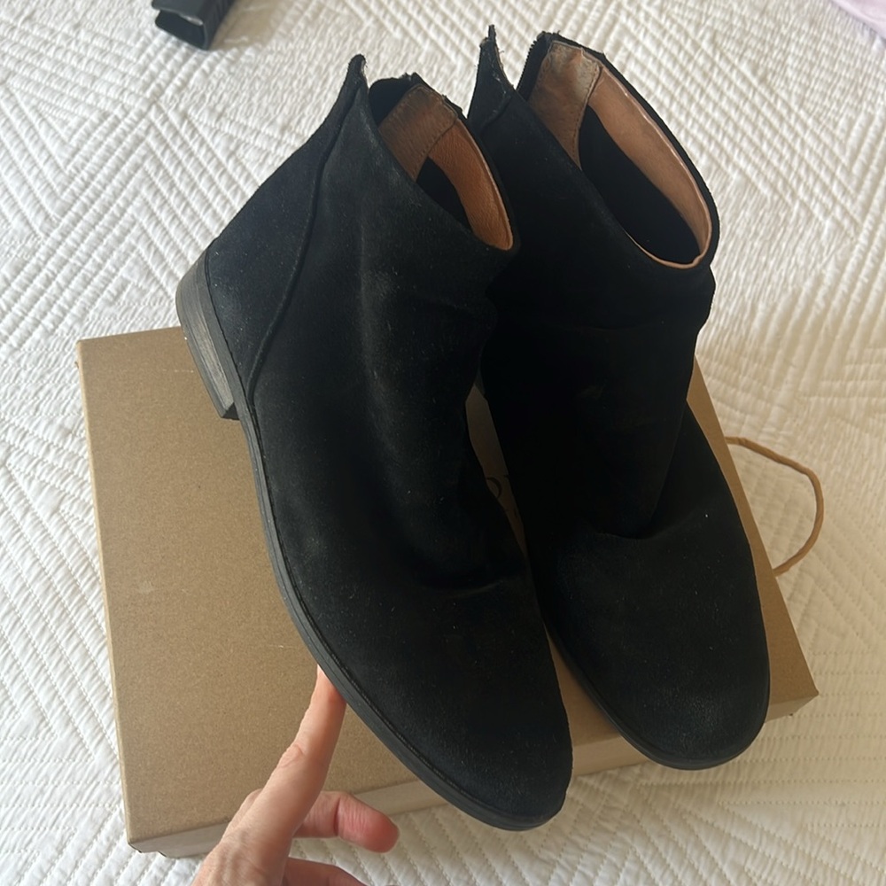 Emma Bootie Black Suede Ankle Boots - Picture 9 of 12